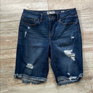 NWOT Rewash Blue Distressed Bermuda Jean Shorts